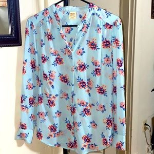 Faded Glory Flower Shirt size S